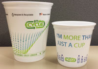 MicroGREEN PET cups from recycled resin
